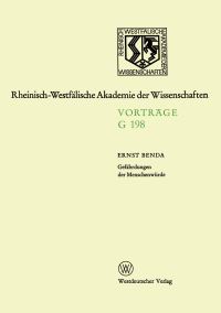 Book Cover for Gefährdungen Der Menschenwürde by Ernst Benda