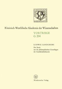 Book Cover for Der Streit Um Die Philosophischen Grundlagen Der Gesellschaftstheorie by Ludwig Landgrebe