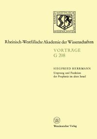 Book Cover for Ursprung Und Funktion Der Prophetie Im Alten Israel by Siegfried Herrmann