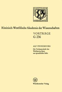 Book Cover for Die Verfasserschaft Des Waltharius-Epos Aus Sprachlicher Sicht by Alf Önnerfors