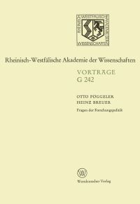 Book Cover for Fragen Der Forschungspolitik by Otto Pöggeler