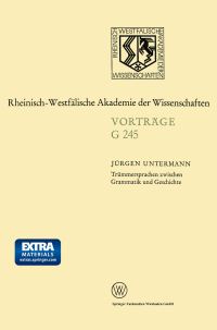 Book Cover for Trümmersprachen Zwischen Grammatik Und Geschichte by Jürgen Untermann