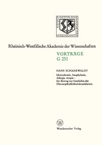 Book Cover for Idiosynkrasie, Anaphylaxie, Allergie, Atopie by Hans Schadewaldt