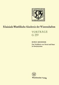 Book Cover for Das Verhältnis Von Partei Und Staat Im Sowjetsystem by Boris Meissner