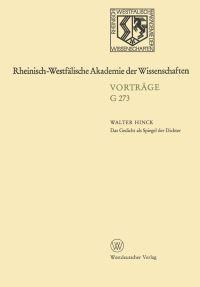 Book Cover for Das Gedicht Als Spiegel Der Dichter by Walter Hinck
