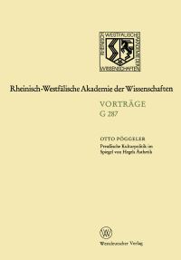 Book Cover for Preuische Kulturpolitik Im Spiegel Von Hegels Åsthetik by Otto Pöggeler