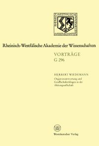 Book Cover for Organverantwortung Und Gesellschafterklagen in Der Aktiengesellschaft by Herbert Wiedemann