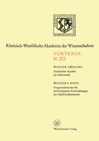 Book Cover for Technische Aspekte Der Informatik. Prognosekriterien Für Technologischen Entwicklungen Der Elektronikindustrie by Walter Ameling