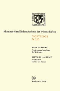 Book Cover for Primärprozesse Beim Sehen Der Wirbellosen · Sozialer Stre Bei Tier Und Mensch by Kurt Hamdorf