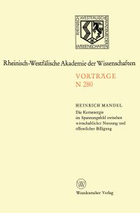 Book Cover for Die Kernenergie Im Spannungsfeld Zwischen Wirtschaftlicher Nutzung Und Öffentlicher Billigung by Heinrich Mandel