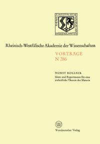 Book Cover for Ideen Und Experimente Für Eine Einheitliche Theorie Der Materie by Horst Rollnik