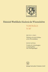 Book Cover for Politische Und Soziale Einflüsse Auf Das Wirtschaftsleben. Ursachen Der Arbeitslosigkeit: Zu Hohe Reallöhne Oder Nachfragemangel? by Bruno S Frey