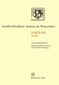Book Cover for Volkswirtschaftliche Probleme Der Deutschen Vereinigung by HansWerner Sinn