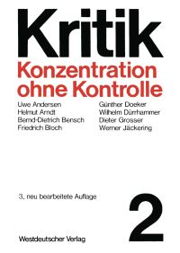 Book Cover for Konzentration Ohne Kontrolle by Dieter Grosser