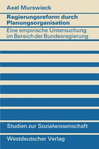 Book Cover for Regierungsreform Durch Planungsorganisation by Axel Murswieck