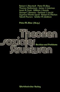 Book Cover for Theorien Sozialer Strukturen by Peter Michael Blau