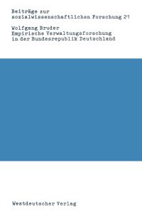 Book Cover for Empirische Verwaltungsforschung in Der Bundesrepublik Deutschland by Wolfgang Bruder