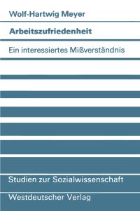 Book Cover for Arbeitszufriedenheit by WolfHartwig Meyer