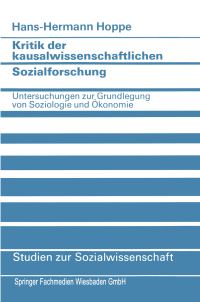 Book Cover for Kritik Der Kausalwissenschaftlichen Sozialforschung by HansHermann Hoppe