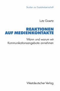 Book Cover for Reaktionen Auf Medienkontakte by Lutz Goertz