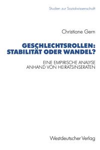 Book Cover for Geschlechtsrollen: Stabilität Oder Wandel? by Christiane Gern