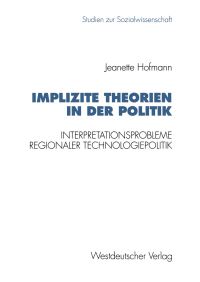 Book Cover for Implizite Theorien in Der Politik by Jeanette Hofmann