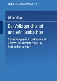 Book Cover for Der Volksgerichtshof Und Sein Beobachter by Edmund Lauf