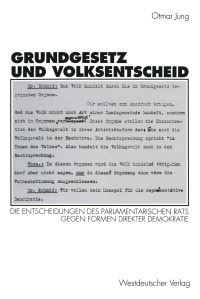 Book Cover for Grundgesetz Und Volksentscheid by Otmar Jung