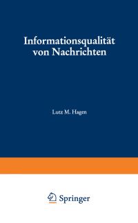 Book Cover for Informationsqualität Von Nachrichten by Lutz M Hagen