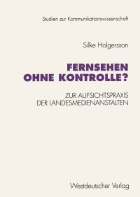 Book Cover for Fernsehen Ohne Kontrolle? by Silke Holgersson