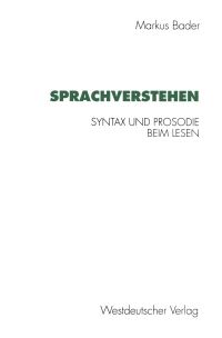 Book Cover for Sprachverstehen by Markus Bader