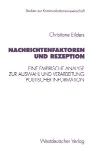 Book Cover for Nachrichtenfaktoren Und Rezeption by Christiane Eilders
