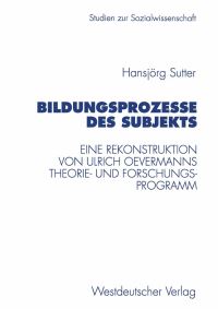 Book Cover for Bildungsprozesse Des Subjekts by Hansjörg Sutter