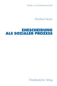 Book Cover for Ehescheidung Als Sozialer Proze by Manfred Herzer