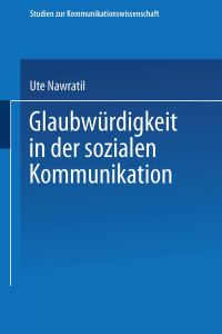 Book Cover for Glaubwürdigkeit in Der Sozialen Kommunikation by Ute Nawratil