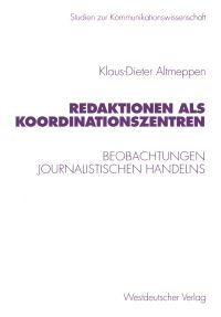 Book Cover for Redaktionen Als Koordinationszentren by KlausDieter Altmeppen
