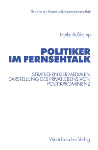 Book Cover for Politiker Im Fernsehtalk by Heike Bußkamp