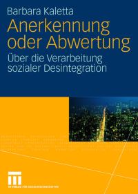 Book Cover for Anerkennung Oder Abwertung by Barbara Kaletta