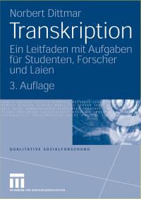 Book Cover for Transkription by Norbert Dittmar