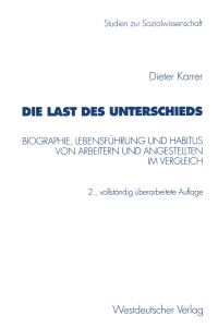 Book Cover for Die Last Des Unterschieds by Dieter Karrer