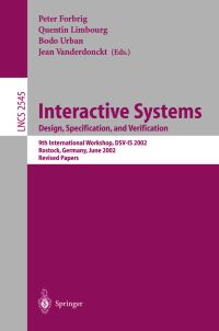 Book Cover for Interactive Systems by DSVIS 2002 Conference, Peter Forbrig