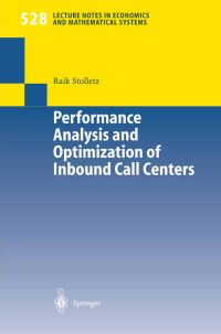 Book Cover for Performance Analysis and Optimization of Inbound Call Centers by Raik Stolletz