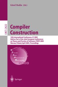 Book Cover for Compiler Construction by CC Conference, Görel Hedin, ETAPS Conference