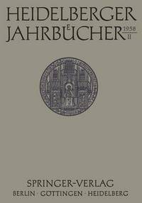 Book Cover for Heidelberger Jahrbucher by UniversitatsGesellschaft