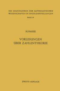 Book Cover for Vorlesungen Uber Zahlentheorie by Helmut Hasse