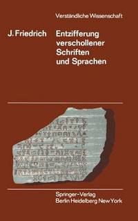 Book Cover for Entzifferung Verschollener Schriften Und Sprachen by Johannes Friedrich
