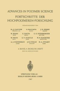 Book Cover for Fortschritte Der Hochpolymeren Forschung by Prof Dr HJ Cantow, Dr G DallAsta, Prof Dr J D Ferry, Prof Dr W Kern, Prof Dr G Natta, Prof Dr C G Overberger, Prof Dr W Prins, Prof Dr G V Schulz, Dr William P Slichter, Prof Dr A J Staverman, Prof Dr
