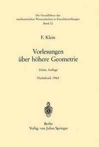 Book Cover for Vorlesungen Uber Hohere Geometrie by Felix Klein