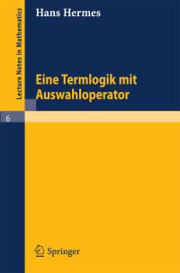 Book Cover for Term Logic With Choice Operator by Hans Hermes