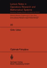 Book Cover for Optimale Fahrpläne by Götz Uebe